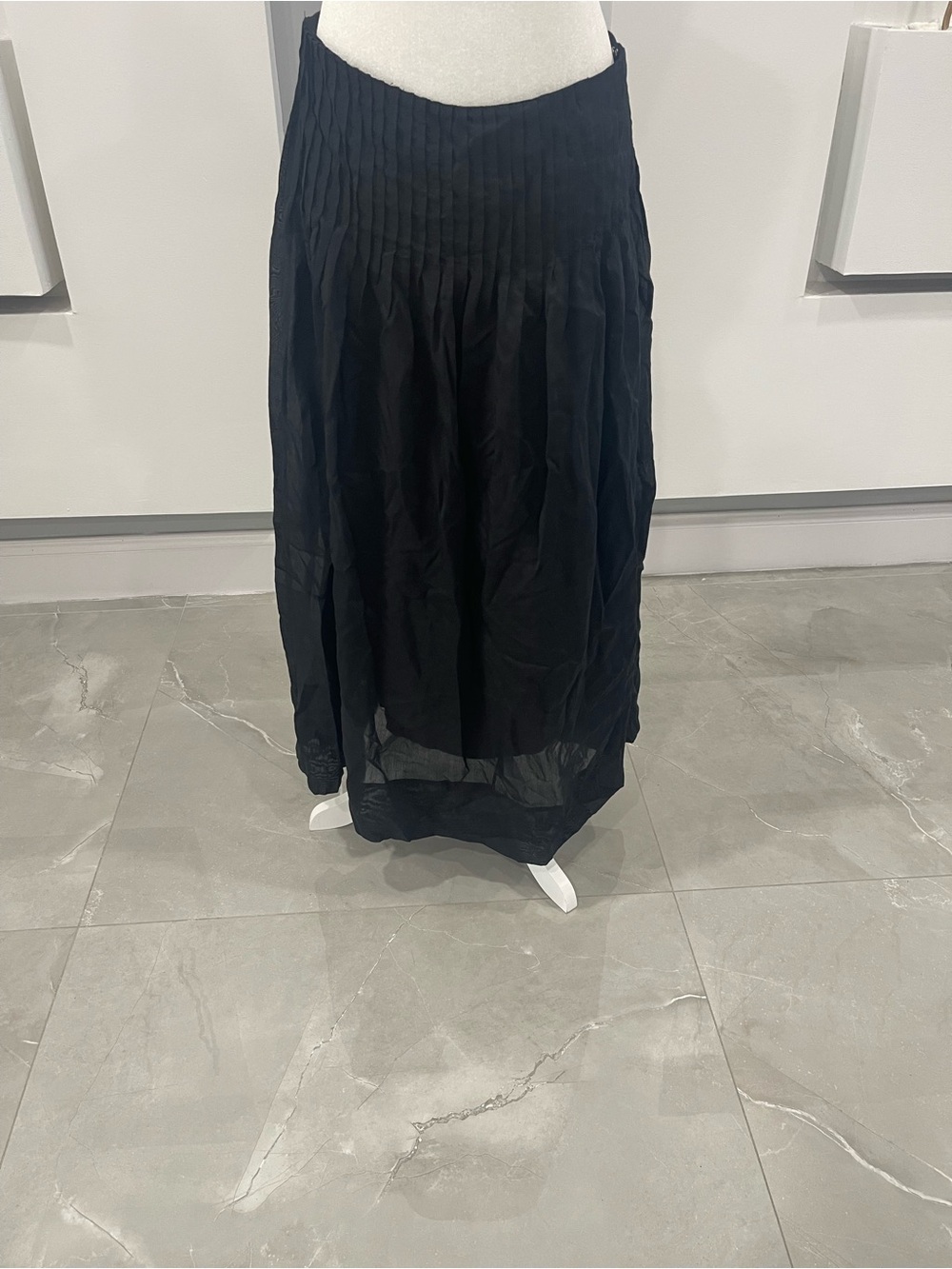 Black Pleated Maxi Skirt - Women